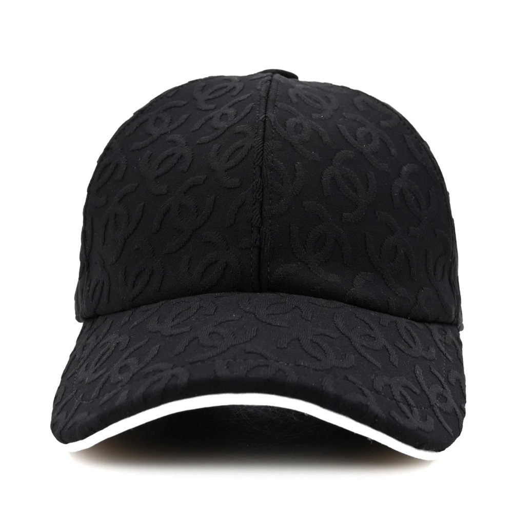 CHANEL Black Quilted CC Logo Baseball Cap